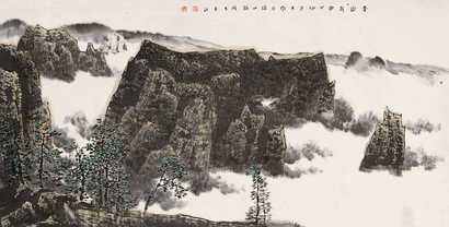 李明久 春山新雨 镜心